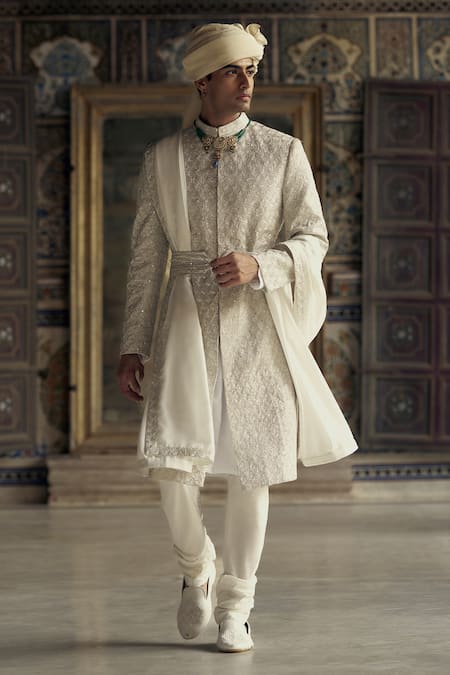 Nitika Gujral Dabka Embroidered Sherwani & Kurta Set 