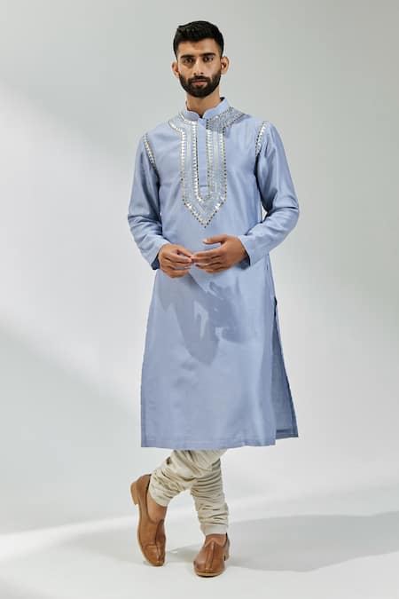 PRIYAL PRAKASH Zari Placket Embroidered Kurta Set 