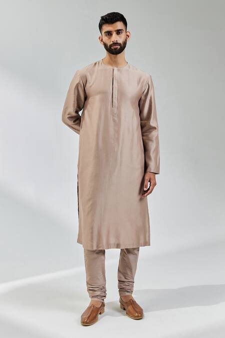 Buy_Priyal Prakash_Beige Chanderi, Cotton, Polyester Sequins, Embroidered Waistcoat And Kurta Set _Online_at_Aza_Fashions