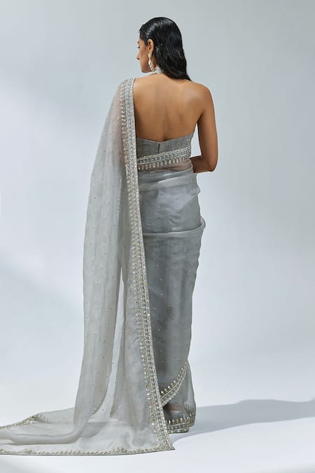 Priyal Prakash Gota Border Embroidered Saree With Blouse 