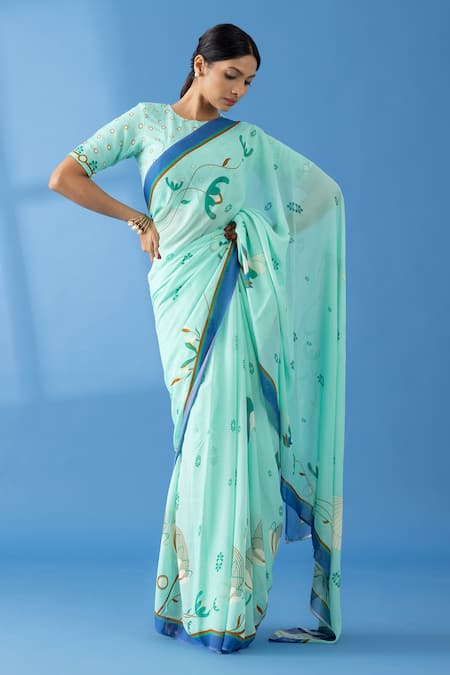 Thee Modern Roots Dandelion Print Saree 