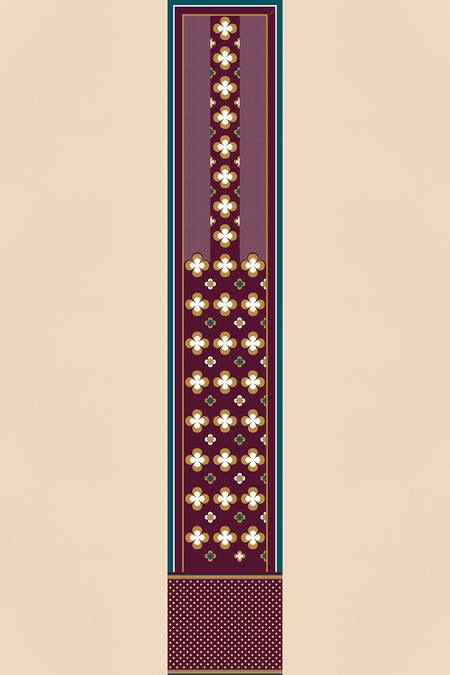 Shop Thee Modern Roots Maroon Satin, Georgette Checkered Print Saree With Unstitched Blouse Piece Shop_Thee Modern Roots_Maroon Satin, Georgette Checkered Print Saree With Unstitched Blouse Piece