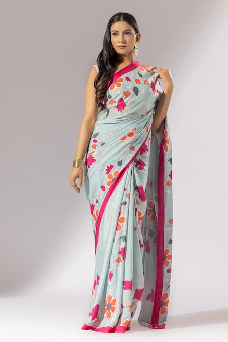 Thee Modern Roots Florette Print Saree 