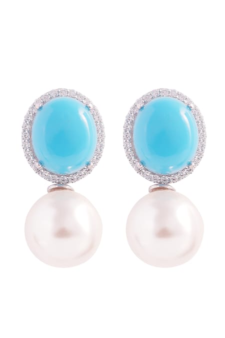 Prata Blue Pearls, Zari Nitara Studs