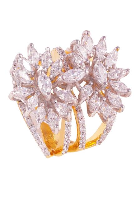 Prata White Stones Glitzern Marquise Ring Online at Aza Fashions Prata_White Stones Glitzern Marquise Ring _Online_at_Aza_Fashions