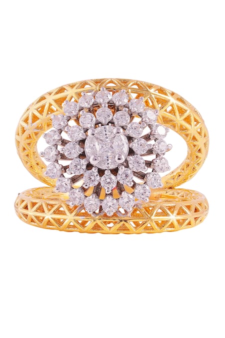 Prata_White Stones Azalea Floral Set Ring _Online_at_Aza_Fashions