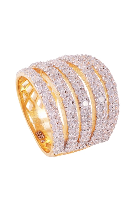 Prata Diamante Flare Ring 