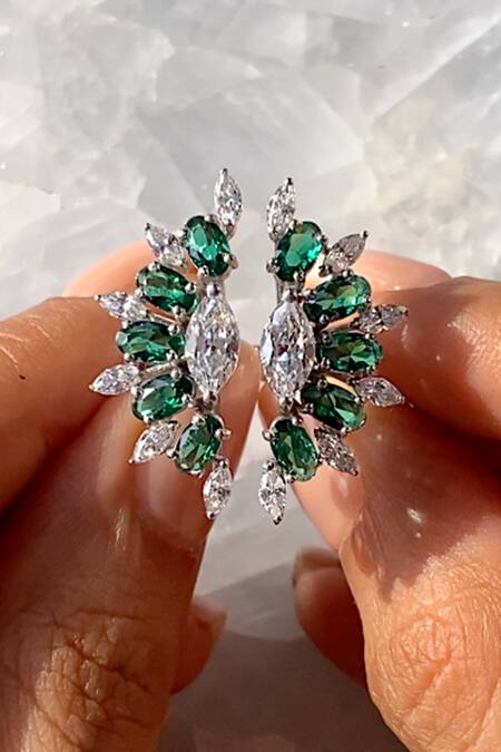 Buy Prata Green Crystals, Stones Ivy Marquise Ring Online at Aza Fashions Buy_Prata_Green Crystals, Stones Ivy Marquise Ring _Online_at_Aza_Fashions