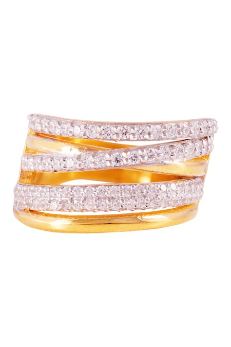 Prata Glimmer Crossover Band Ring 