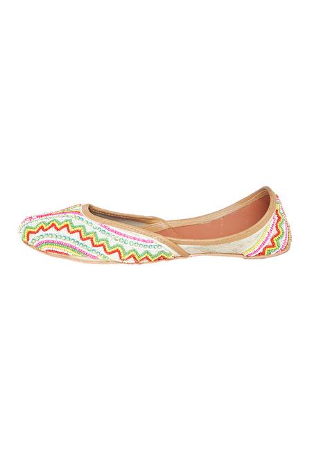 Shop House Of Kosha Multi Color Eva Garden Hand-embroidered Leather Juttis Online at Aza Fashions Shop_House Of Kosha_Multi Color Eva Garden Hand-embroidered Leather Juttis _Online_at_Aza_Fashions