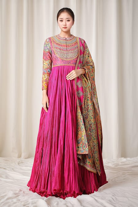 Debyani + Co Floral Print Anarkali With Dupatta 