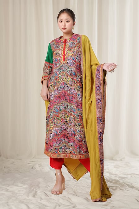 Debyani + Co Embroidered Kurta Dhoti Pant Set 