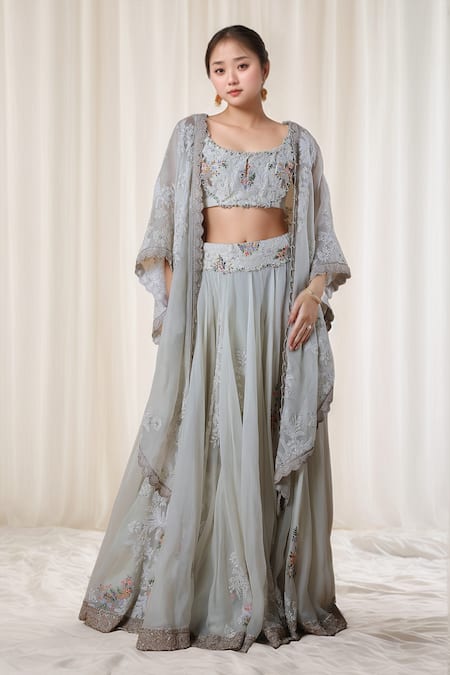 Anamika Khanna Embroidered Cape Lehenga Set 