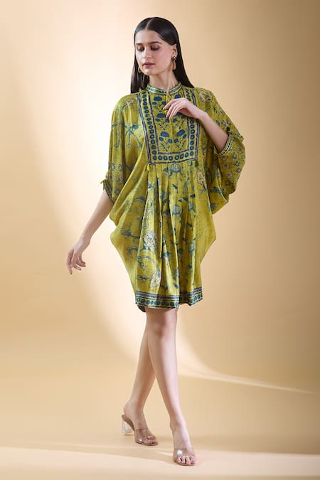 SHRADDHA RAMBHIA Vine Printed Draped Dress 