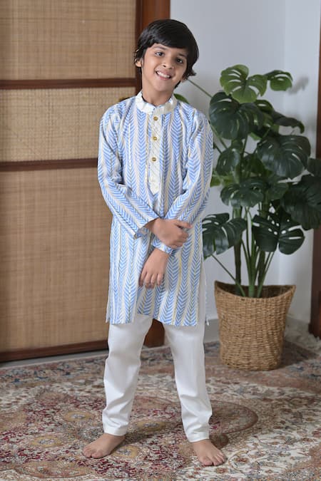 The Plum Bum Leaf Print Cotton Kurta 