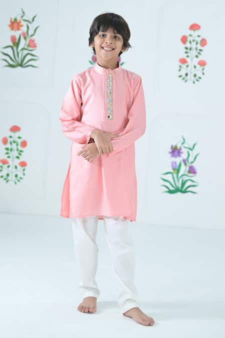 The Plum Bum Mirror Embellished Placket Kurta 