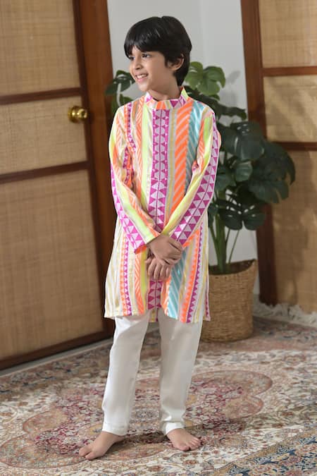 The Plum Bum Multicolor Geometric Kurta Set 