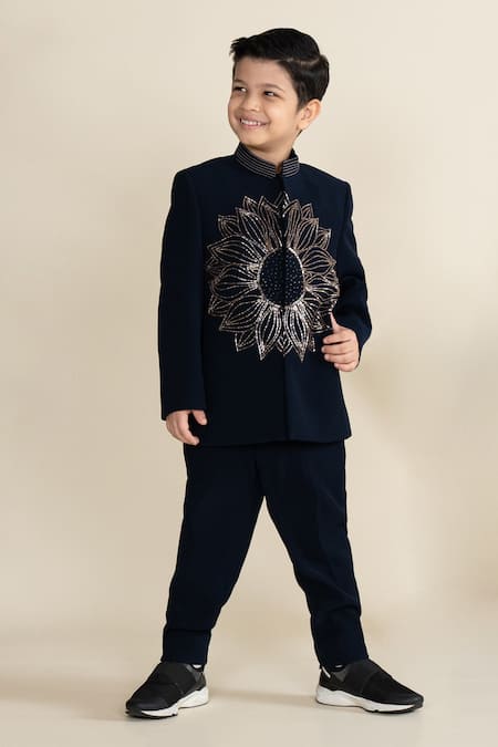 Little Boys Closet Cutdana Embroidered Bandhgala Set 