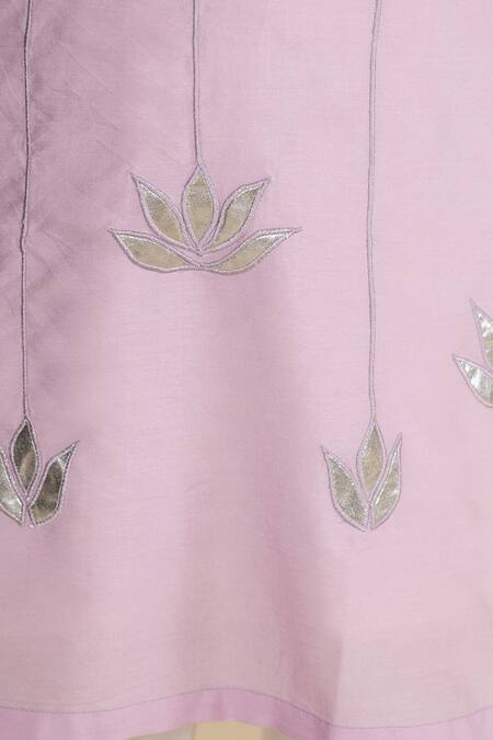 Shop Little Boys Closet Purple Cotton, Silk Embroidery Lotus Kurta Set Online at Aza Fashions Shop_Little Boys Closet_Purple Cotton, Silk Embroidery Lotus Kurta Set _Online_at_Aza_Fashions