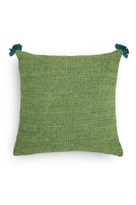 Onset Homes_Green Front 51% Linen, 49% Ananya Rectangle Shaped Cushion Cover - Set Of 2_Online_at_Aza_Fashions