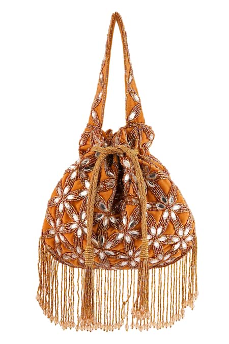 A Clutch Story Gardenia Crystal Embellished Potli 