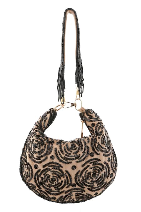 A Clutch Story Midnight Bloom Embroidered Purse 