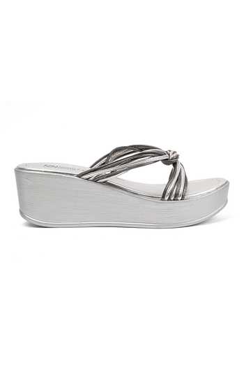 Vanilla Moon_Silver Camilla Knotted Strap Wedges_Online_at_Aza_Fashions