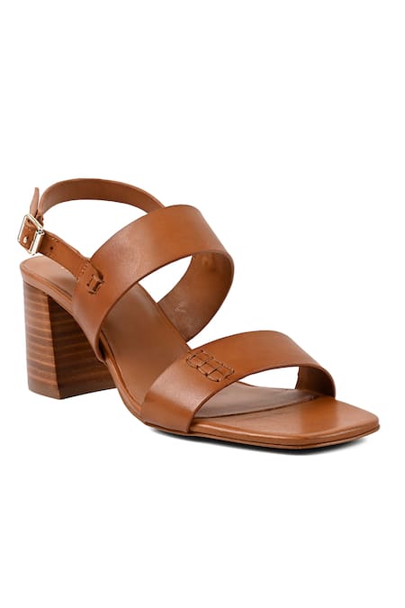 Vanilla Moon Brown Plain Delora Strap Heels 