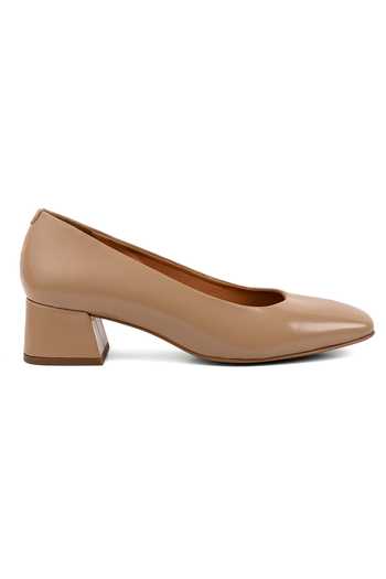 Vanilla Moon_Beige Frances Leather Flared Heel Pumps_Online_at_Aza_Fashions