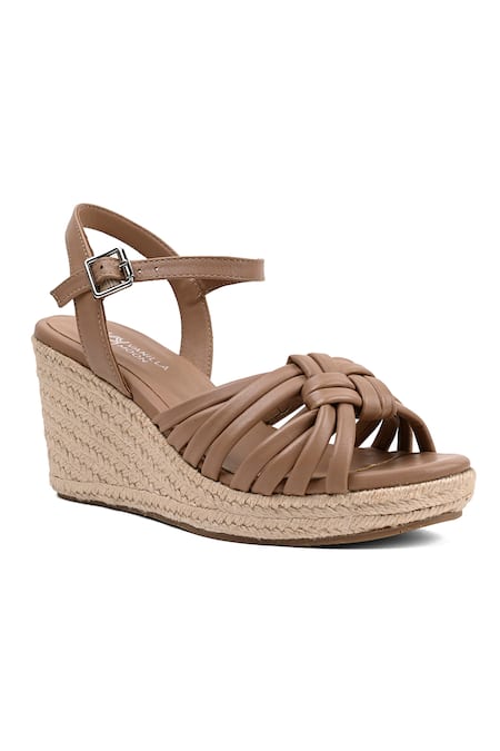 Vanilla Moon Beige Nyela Knotted Wedges 