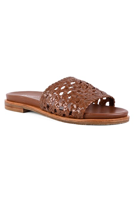 Vanilla Moon Brown Sian Braided Woven Flats 