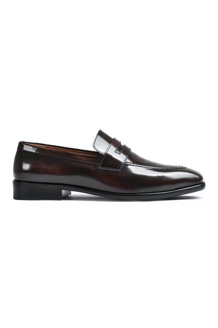 Wednesday Lifestyle_Brown Arnold Brushoff Leather Penny Loafers _Online_at_Aza_Fashions