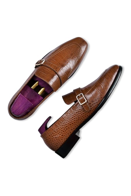 Wednesday Lifestyle Harvey Croc Leather Loafers 