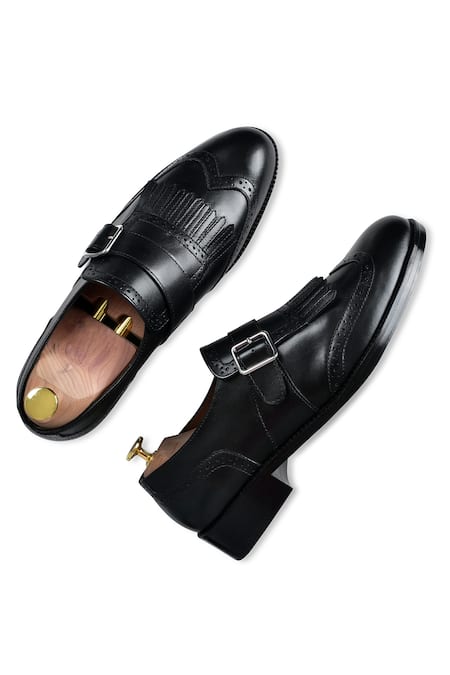 Shop_Wednesday Lifestyle_Black Issac Single Monk Kiltie Loafers _at_Aza_Fashions