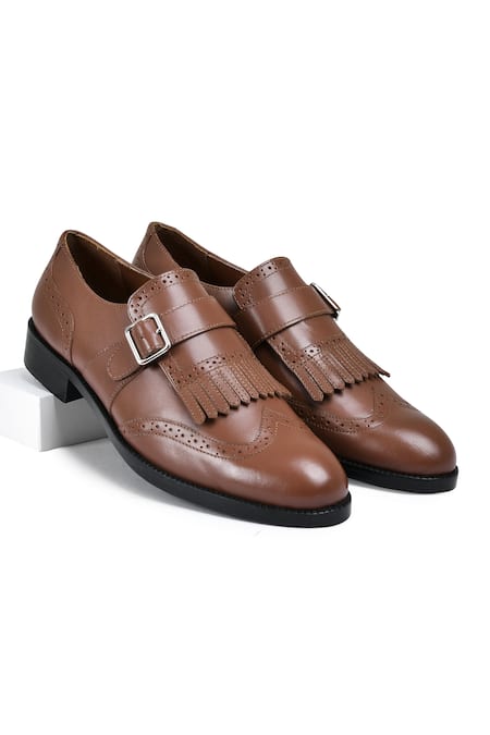 Wednesday Lifestyle Brown Issac Single Monk Kiltie Loafers 