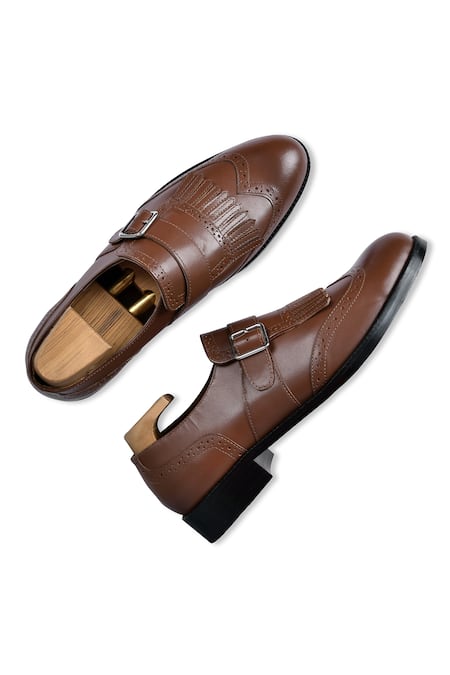 Shop_Wednesday Lifestyle_Brown Issac Single Monk Kiltie Loafers _at_Aza_Fashions
