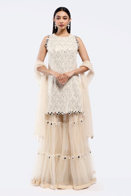 Onaya Mirror Work Kurta Sharara Set 