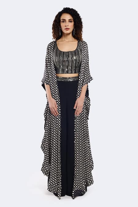 Onaya Geometric Print Cape Pant Set 