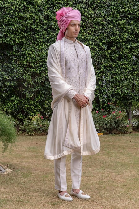 Philocaly Rooh Thread Embroidered Sherwani & Kurta Set 