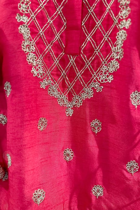 Rage Attire-Sweta Saria Floral Bead Embroidered Kurta With Lehenga 