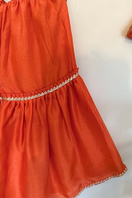 Buy Rage Attire-Sweta Saria Orange Bamboo, Silk Lace, Embroidery Dori Floral Angrakha With Sharara Online at Aza Fashions Buy_Rage Attire-Sweta Saria_Orange Bamboo, Silk Lace, Embroidery Dori Floral Angrakha With Sharara _Online_at_Aza_Fashions