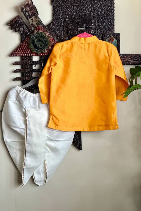 Shop Rage Attire-Sweta Saria Orange Bamboo, Silk Gota Patti, Embroidery Kurta And Pant Set at Aza Fashions Shop_Rage Attire-Sweta Saria_Orange Bamboo, Silk Gota Patti, Embroidery Kurta And Pant Set _at_Aza_Fashions