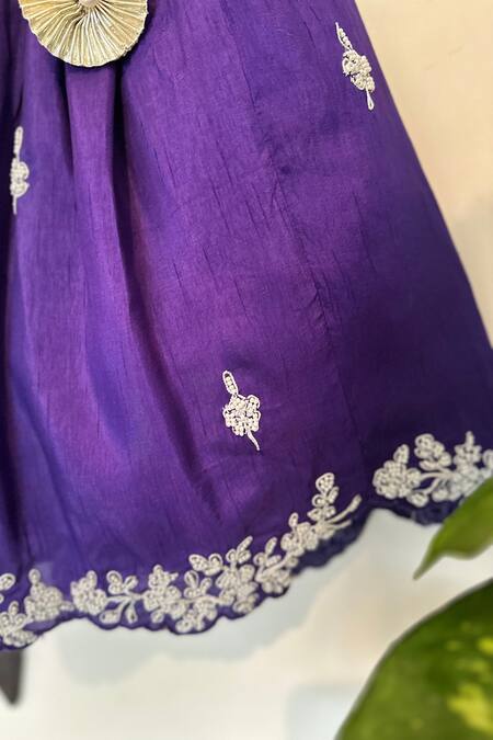 Shop Rage Attire-Sweta Saria Purple Bamboo, Linen Pearls Floral Embroidered Peplum Top And Lehenga Online at Aza Fashions Shop_Rage Attire-Sweta Saria_Purple Bamboo, Linen Pearls Floral Embroidered Peplum Top And Lehenga _Online_at_Aza_Fashions