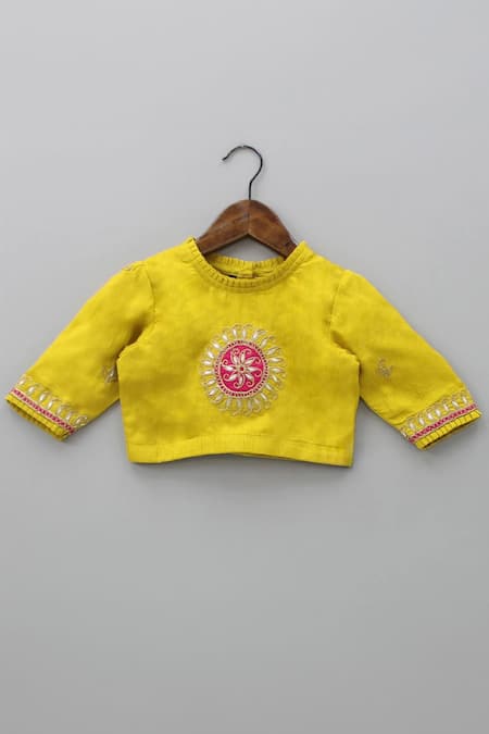 Buy_Rage Attire-Sweta Saria_Yellow Bamboo, Organza Sequins, Embroidery Patti And Dori Lehenga Set _Online_at_Aza_Fashions