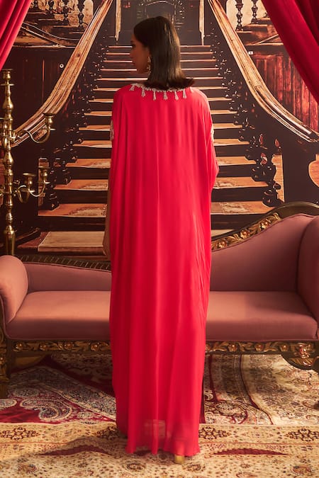 Seema Thukral Soni Bead Tassel Embroidered Draped Kaftan 