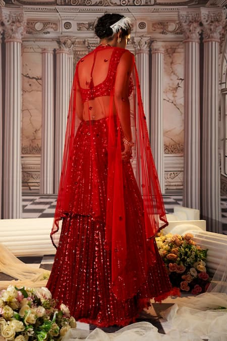 Nidhika Shekhar Goddess Sequin Embroidered Lehenga Set 
