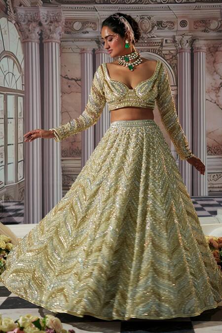 Nidhika Shekhar Gold Silk, Organza, Net Sequins, Beads, Cut Aphrodite Goddess Bridal Lehenga Set Online at Aza Fashions Nidhika Shekhar_Gold Silk, Organza, Net Sequins, Beads, Cut Aphrodite Goddess Bridal Lehenga Set _Online_at_Aza_Fashions