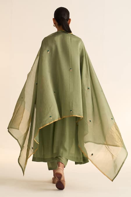 Dot Kiana Asymmetric Kurta Set With Embroidered Dupatta 