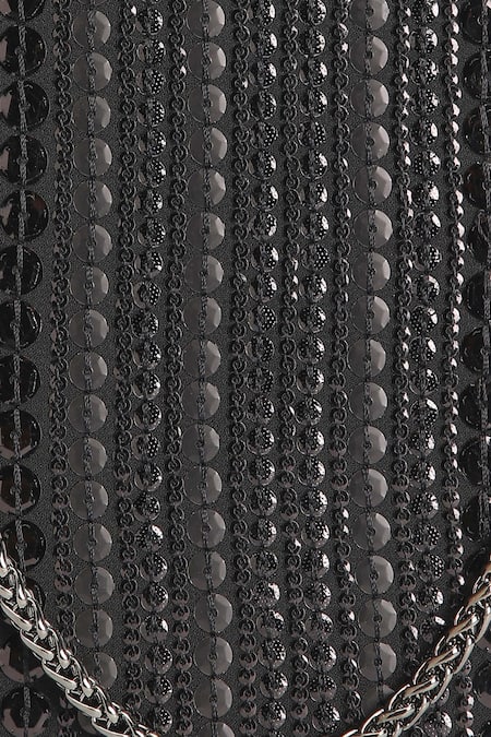Richa Gupta_Black Sequins Tonal Embroidered Clutch _Online_at_Aza_Fashions