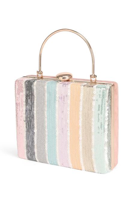 Buy_Richa Gupta_Multi Color Embroidery Block Clutch _Online_at_Aza_Fashions